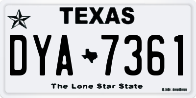 TX license plate DYA7361