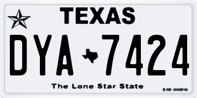 TX license plate DYA7424