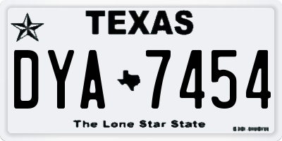TX license plate DYA7454
