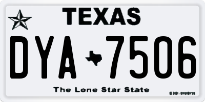 TX license plate DYA7506