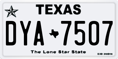 TX license plate DYA7507