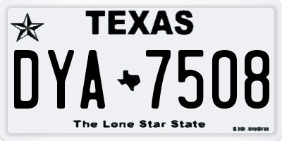 TX license plate DYA7508
