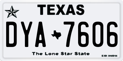 TX license plate DYA7606