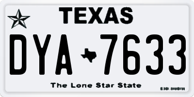 TX license plate DYA7633