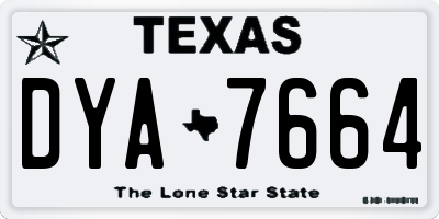 TX license plate DYA7664