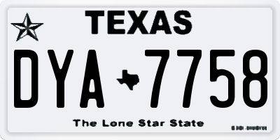 TX license plate DYA7758