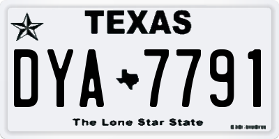 TX license plate DYA7791