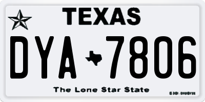 TX license plate DYA7806