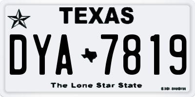 TX license plate DYA7819