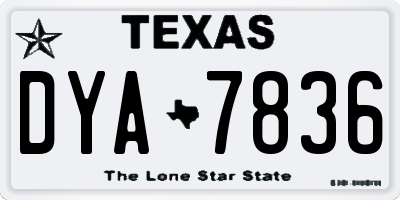 TX license plate DYA7836