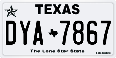 TX license plate DYA7867