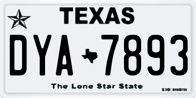 TX license plate DYA7893