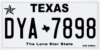TX license plate DYA7898