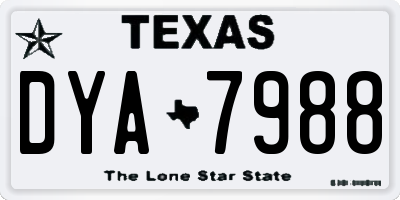 TX license plate DYA7988