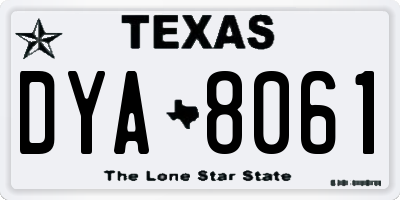 TX license plate DYA8061