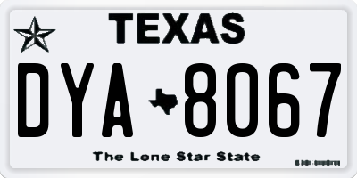 TX license plate DYA8067