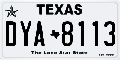 TX license plate DYA8113