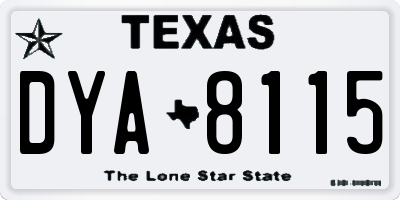 TX license plate DYA8115