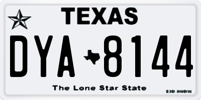 TX license plate DYA8144