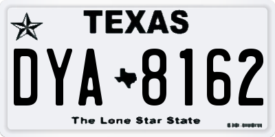 TX license plate DYA8162