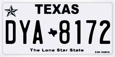 TX license plate DYA8172