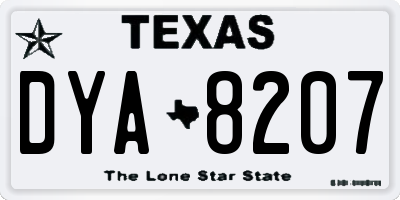 TX license plate DYA8207