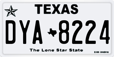 TX license plate DYA8224