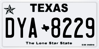 TX license plate DYA8229