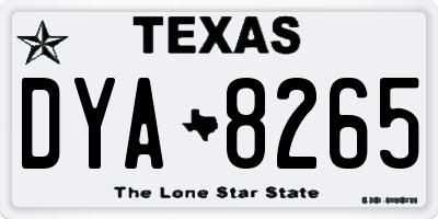 TX license plate DYA8265