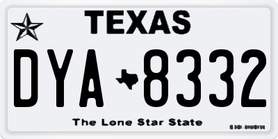 TX license plate DYA8332