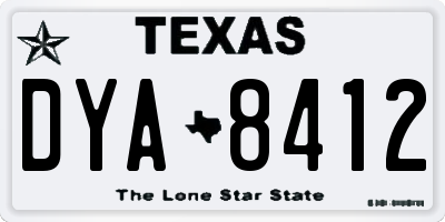 TX license plate DYA8412