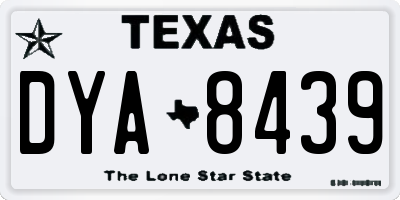 TX license plate DYA8439