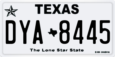 TX license plate DYA8445