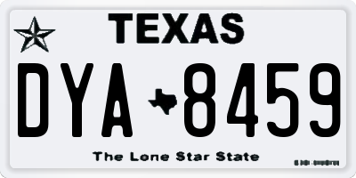 TX license plate DYA8459