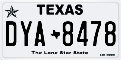 TX license plate DYA8478