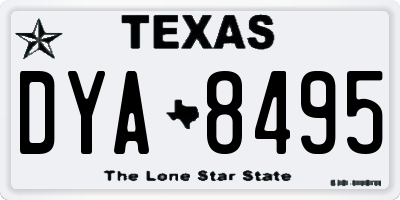 TX license plate DYA8495