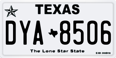 TX license plate DYA8506