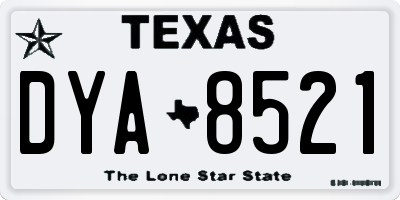 TX license plate DYA8521