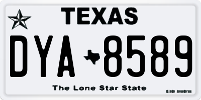 TX license plate DYA8589