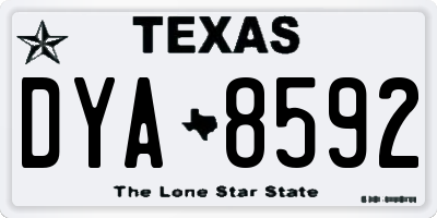 TX license plate DYA8592