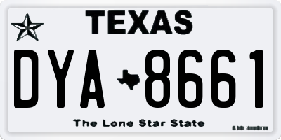 TX license plate DYA8661