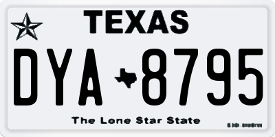 TX license plate DYA8795