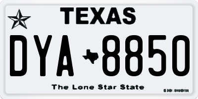 TX license plate DYA8850