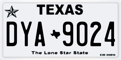 TX license plate DYA9024