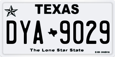 TX license plate DYA9029