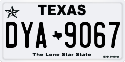 TX license plate DYA9067
