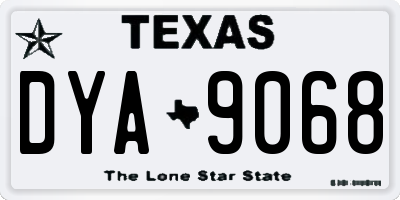 TX license plate DYA9068