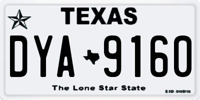 TX license plate DYA9160