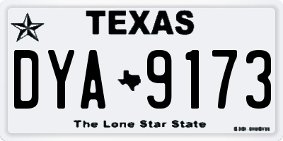 TX license plate DYA9173