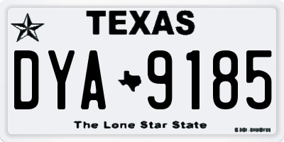 TX license plate DYA9185